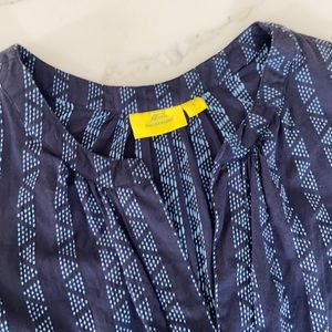 ROLLER RABBIT EUC SZ SMALL TUNIC COVERUP SWIM COTTON BLUE BEACH POOL STITCH